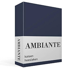 Ambiante Cotton Uni - Hoeslaken Donkerblauw - Katoen