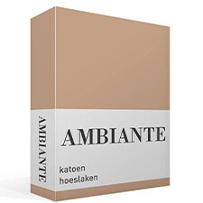 Ambiante Cotton Uni - Hoeslaken Khaki - Katoen