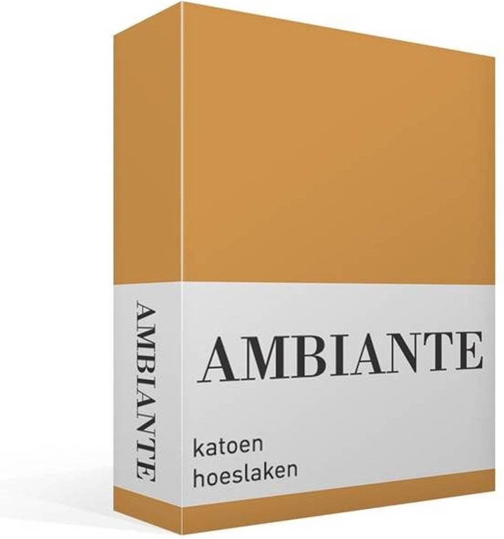 Ambiante Cotton Uni - Hoeslaken Okergeel - Katoen - Woontextiel Design  Shop.nl