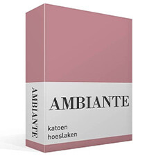 Ambiante Cotton Uni - Hoeslaken Roze - Katoen