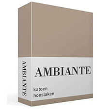 Ambiante Cotton Uni - Hoeslaken Taupe - Katoen