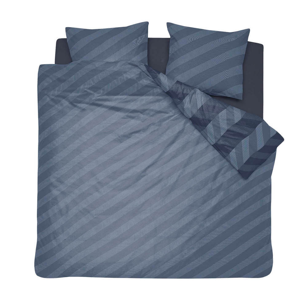 Damai Atomy Graphite | Dekbedovertrekset Blauw | Biologish Katoen Satijn