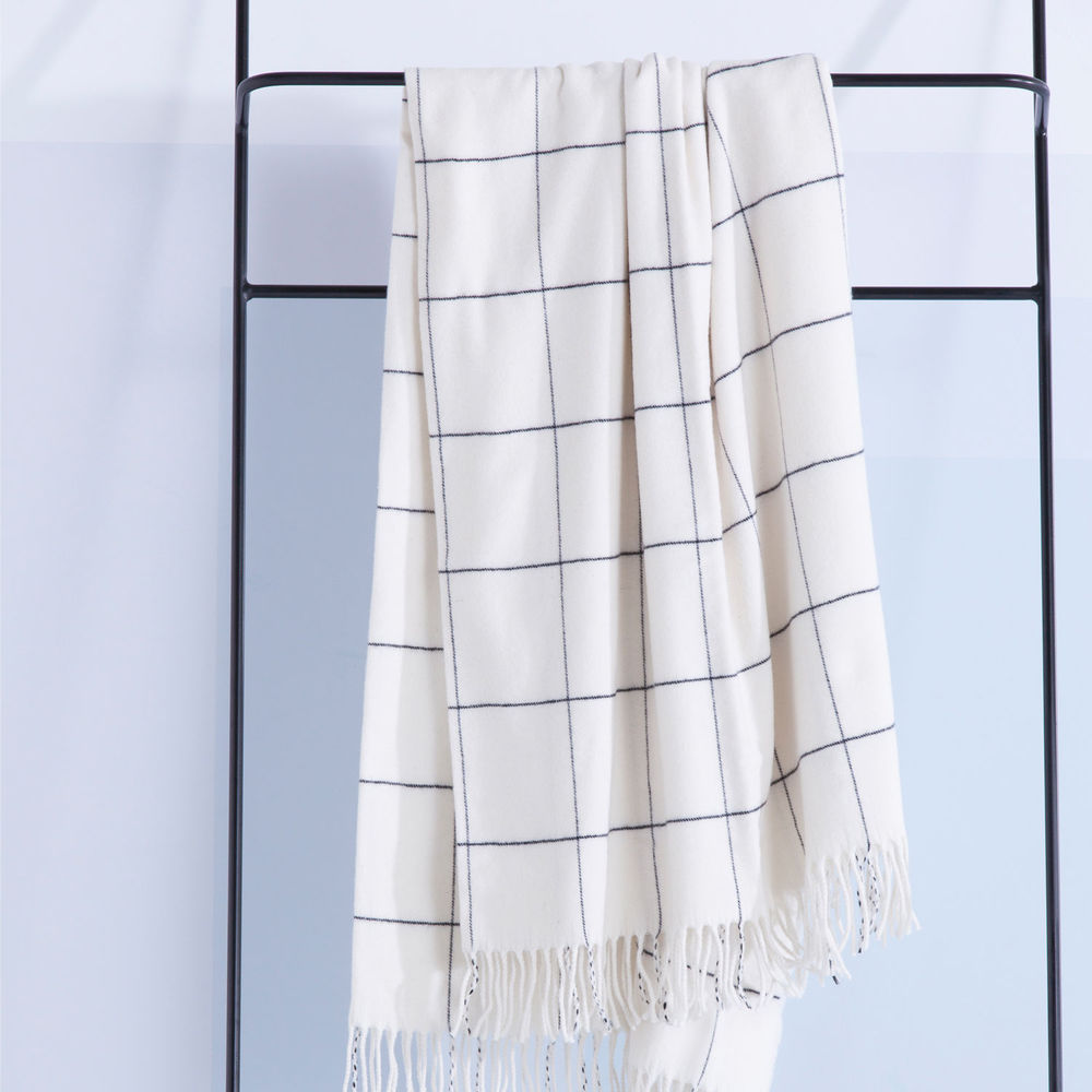 Damai Frame Wool White Lamswol-Polyamide Plaid