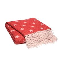 Damai Himmelen Red Lamswol-Polyamide Plaid