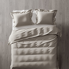 Heckett & Lane Feline Bleached Sand Percale-Katoen Dekbedovertrek Heckett & Lane Feline Bleached Sand Percale-Katoen Dekbedovertrek