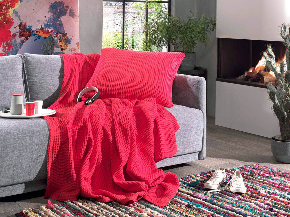 Heckett & Lane Fiery | Wafel Plaid Rood | Katoen