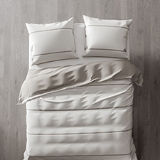 Heckett & Lane Jason Off White Bleached Sand Percale-Katoen Dekbedovertrek Heckett & Lane Jason Off White Bleached Sand Percale-Katoen Dekbedovertrek