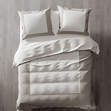 Heckett & Lane Lina Off-White Bleached Sand Percale-Katoen Dekbedovertrek Heckett & Lane Lina Off-White Bleached Sand Percale-Katoen Dekbedovertrek