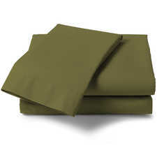 Heckett & Lane Perkal Burnt Olive Percale-Katoen Laken Heckett & Lane Perkal Burnt Olive Percale-Katoen Laken