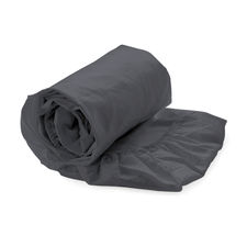 Heckett & Lane Perkal Castle Grey Percale-Katoen Topper hoeslaken Heckett & Lane Perkal Castle Grey Percale-Katoen Topper hoeslaken