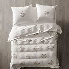 Heckett & Lane Sergei Wit Goud Percale-Katoen Dekbedovertrek Heckett & Lane Sergei Wit Goud Percale-Katoen Dekbedovertrek