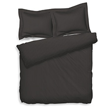 Retourdeal - Heckett & Lane Uni Stripe Dark Gull Grey Katoen-Satijn Dekbedovertrek - 240 x 220 cm