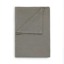 Heckett & Lane Wafel Taupe Grijs Katoen Plaid Heckett & Lane Wafel Taupe Grijs Katoen Plaid