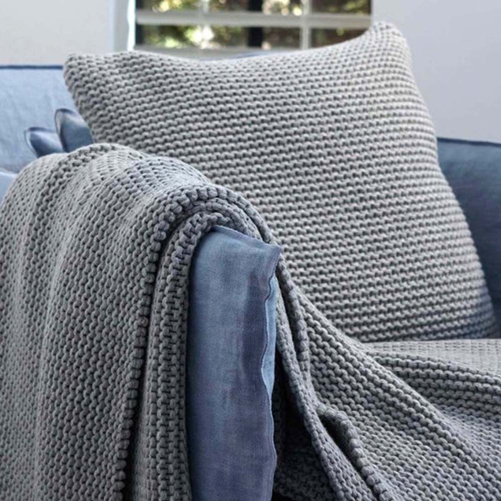 House in Style Devon Grey Wol Kussenhoes