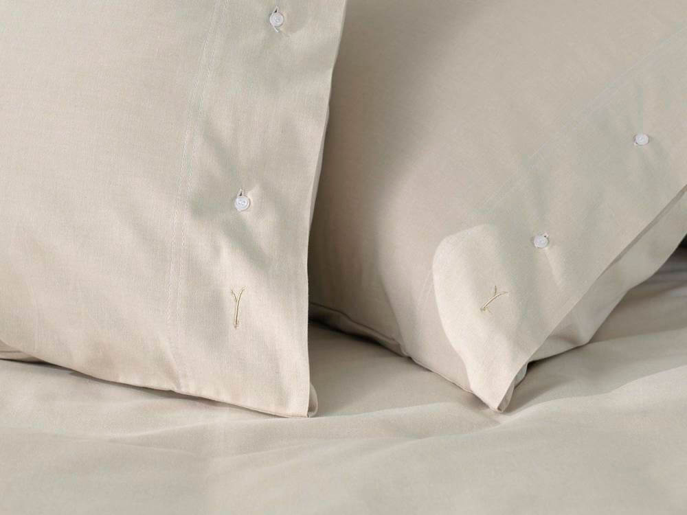 Yellow Chambray Naturel | Dekbedovertrekset Licht Beige | Katoen Percale