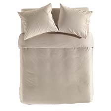 Yellow Chambray Naturel | Dekbedovertrekset Licht Beige | Katoen Percale