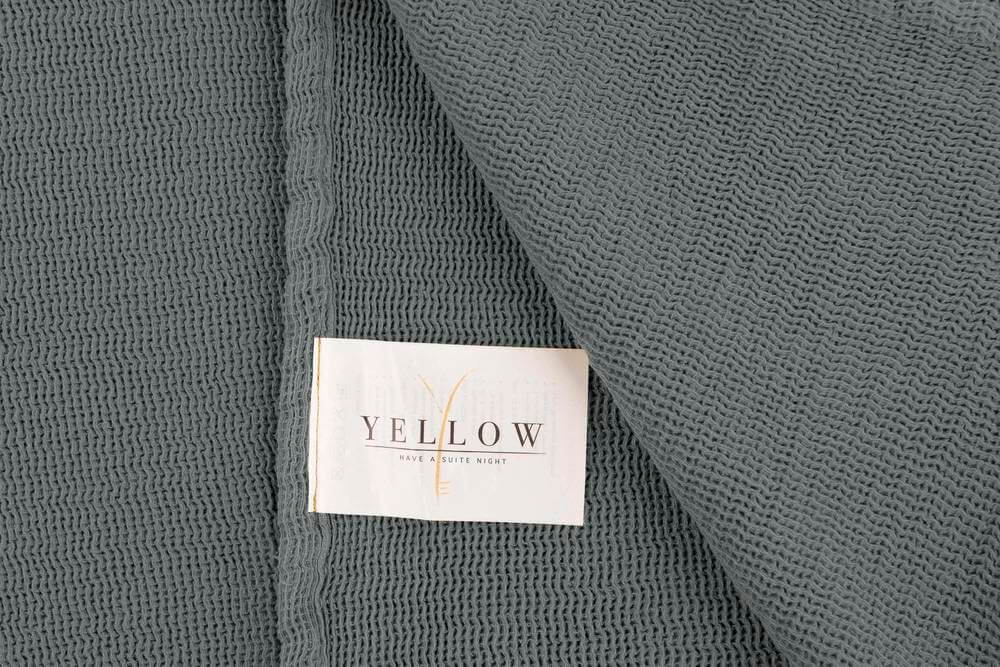 Yellow ICA Beluga Grey - Plaid Grijs - 140 x 200 cm - Katoen