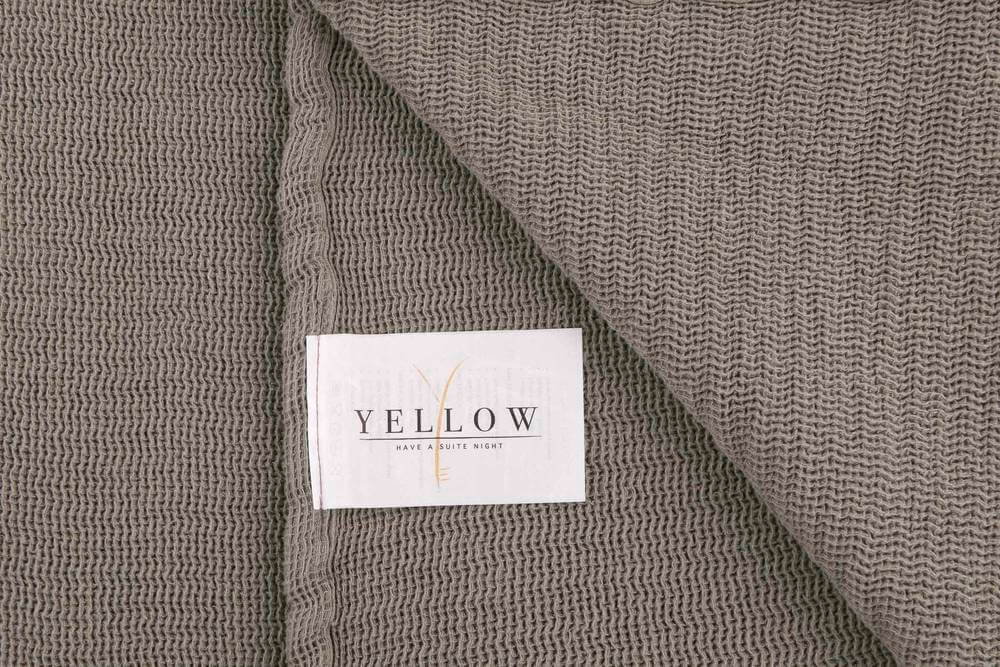 Yellow ICA Desert Taupe - Plaid Taupe - 140 x 200 cm - Katoen