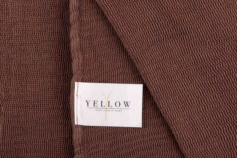 Yellow ICA Maroon Brown - Plaid Bruin - 140 x 200 cm - Katoen