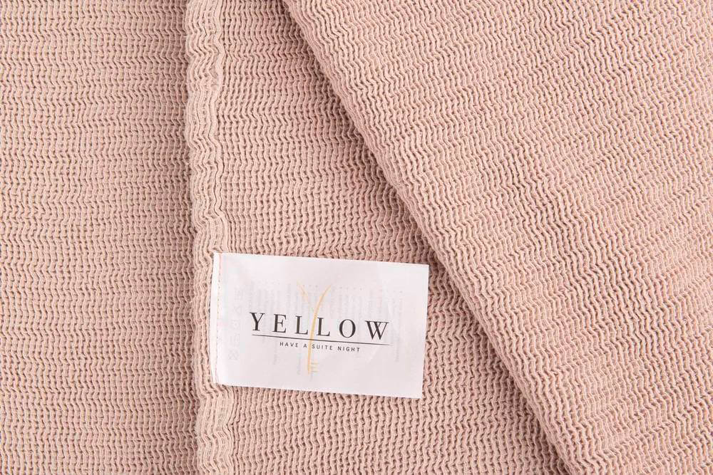 Yellow ICA Mellow Rose - Plaid Roze - 140 x 200 cm - Katoen