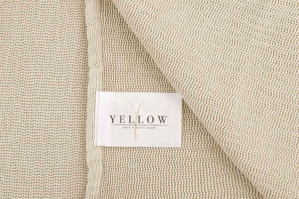 Yellow ICA Moon Sand - Plaid Beige - 140 x 200 cm - Katoen