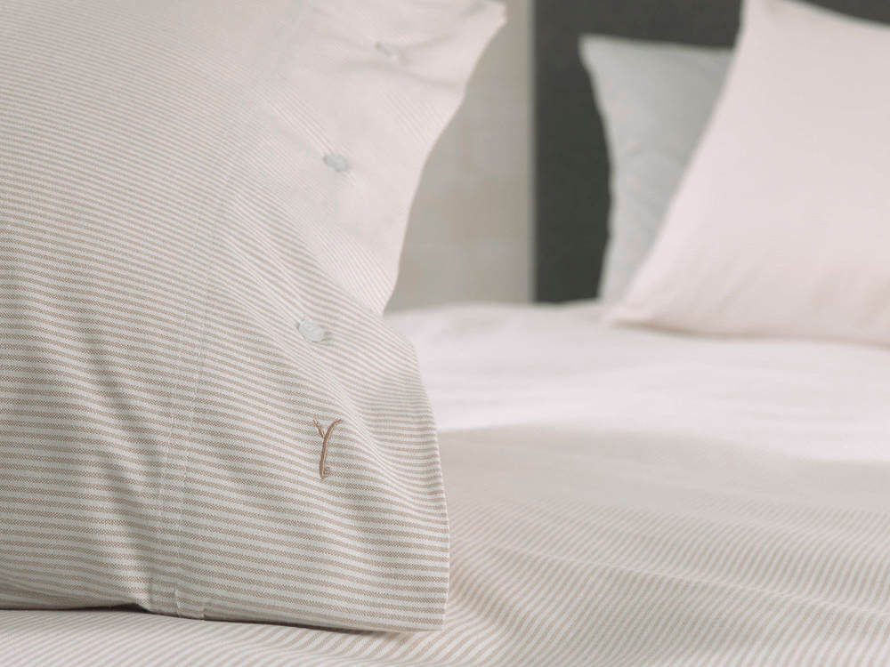 Yellow Oxford Naturel | Dekbedovertrekset Licht Beige | Katoen Percale