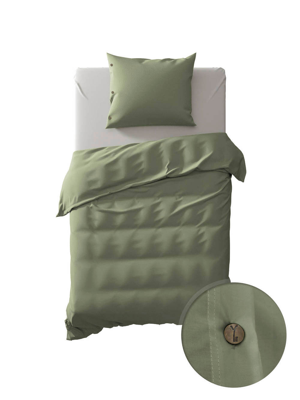 Yellow Percale Army | Dekbedovertrekset Groen | Katoen Percale