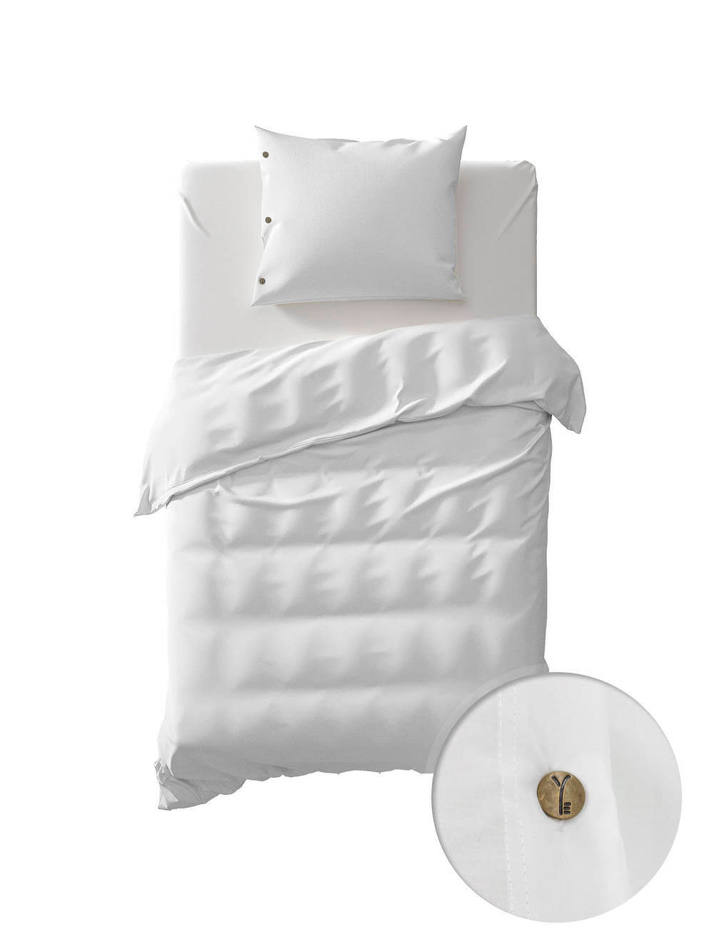 Yellow Percale Optic White | Dekbedovertrekset Wit | Katoen Percale