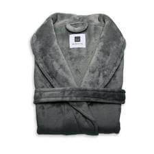 Zo! Home Badjas Lang Cara - Dark Grey - Unisex - Polyester