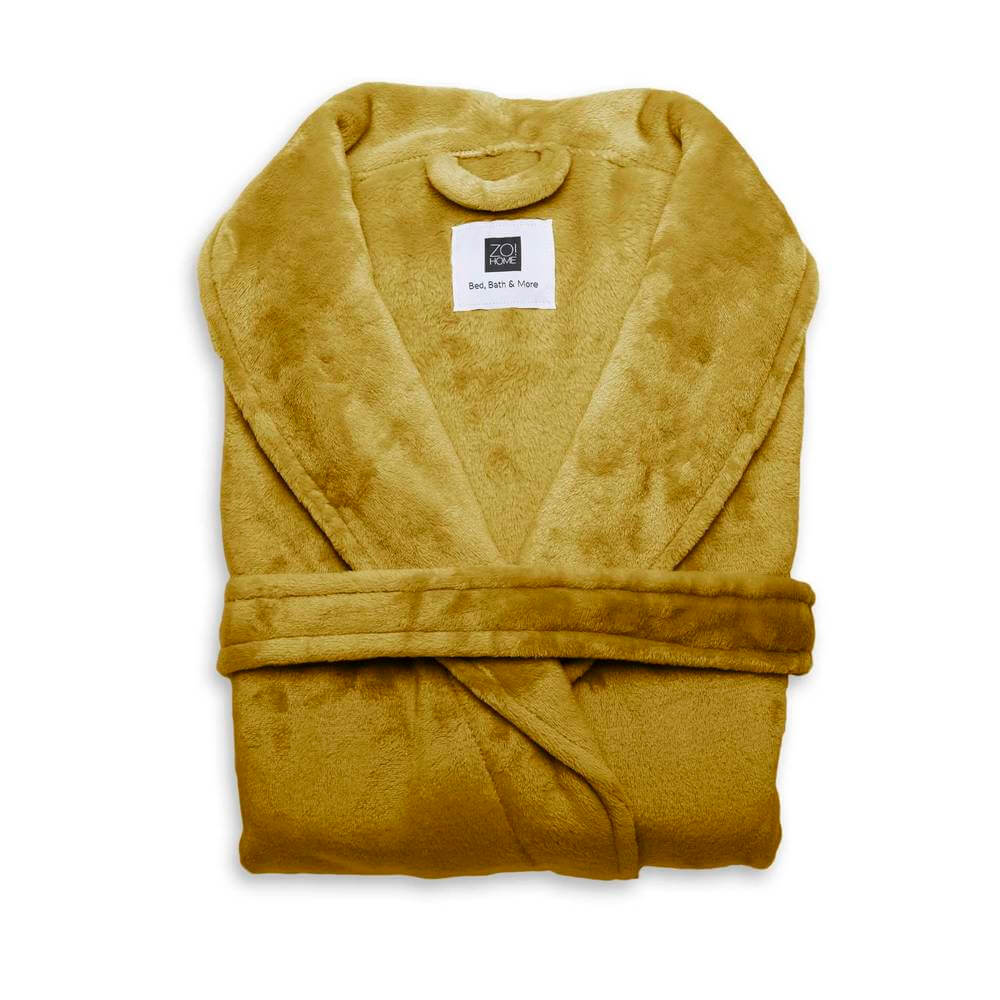 Zo! Home Badjas Lang Cara - Honey Gold - Unisex - Polyester