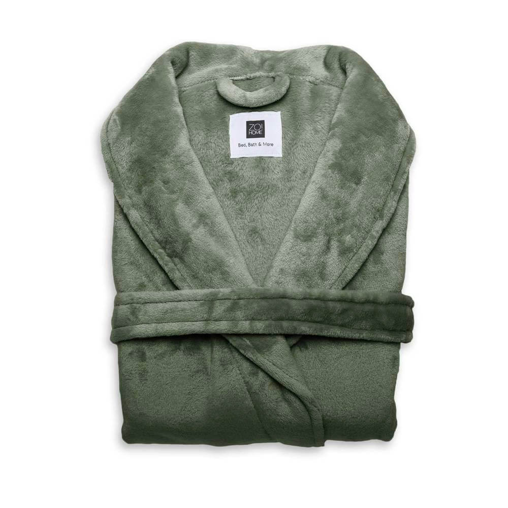 Zo! Home Badjas Lang Cara - Olive Green - Unisex - Polyester