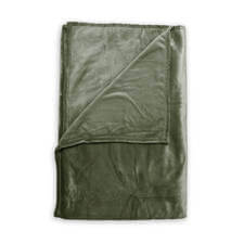 Zo! Home Cara Olive Green - Plaid Groen - 140 x 200 cm - Polyester