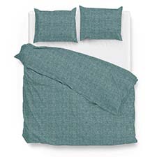 Zo! Home Lino Emerald Green | Dekbedovertrekset Blauw - Groen | Katoen